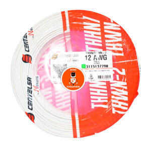 Alambre #12 AWG Centelsa By Nexans Blanco Rollo x 100 Metros