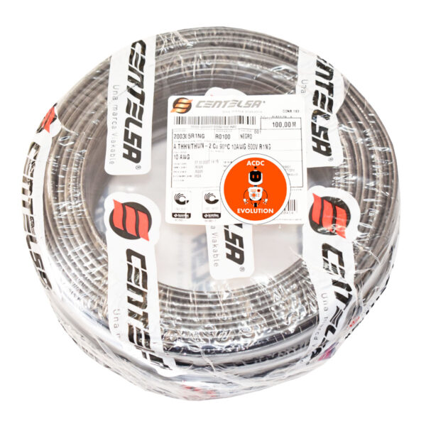 Alambre Centelsa #10 AWG Negro Rollo x 100 metros