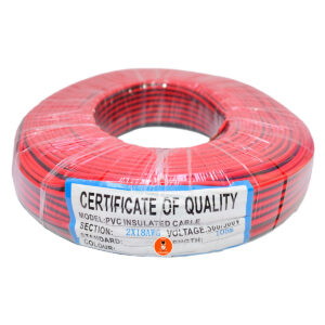 Cable Polarizado 2x18 Duplex Rojo - Negro Rollo X 100 Metros