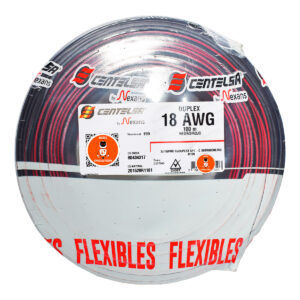 Cable Polarizado 2x18 AWG Centelsa By Nexans Rollo 100 Metros